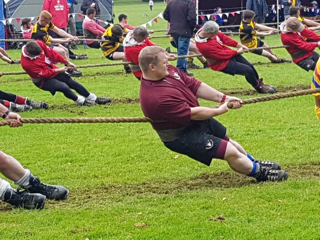 Competing for Sandhurst Tug of War Team