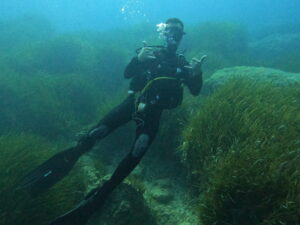Sub-Aqua diver on wreck at Akrotiri