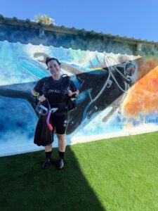 Diver from Sub-Aqua Club at RAF Akrotiri showing diving equipment