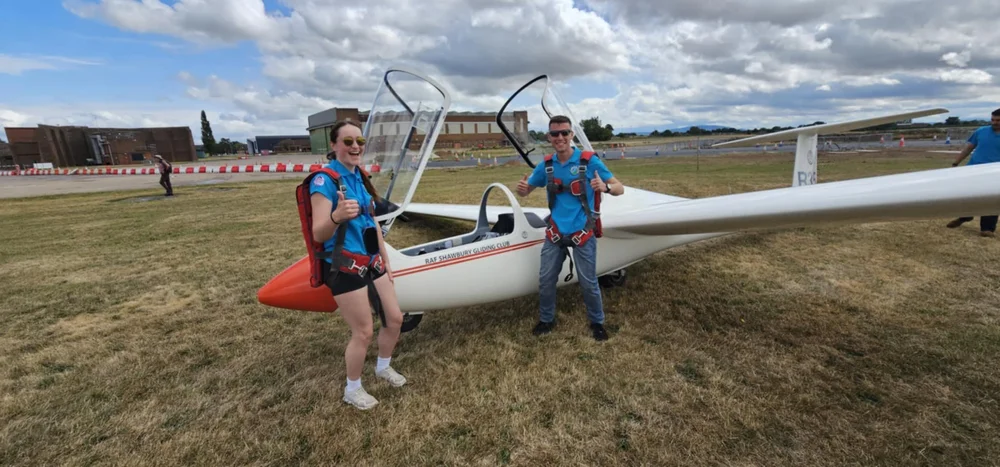 Becky and Brad about to get in Shawbury glider